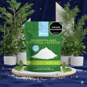 Endulzante Natural a Base de:  ERITRITOL CON STEVIA 250 Gramos