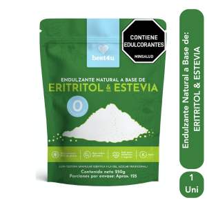 Endulzante Natural a Base de:  ERITRITOL CON STEVIA 200 Gramos