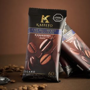 1 Snack de Café con Reishi Chocolate 60%, Vegano, Sin azúcar añadida.